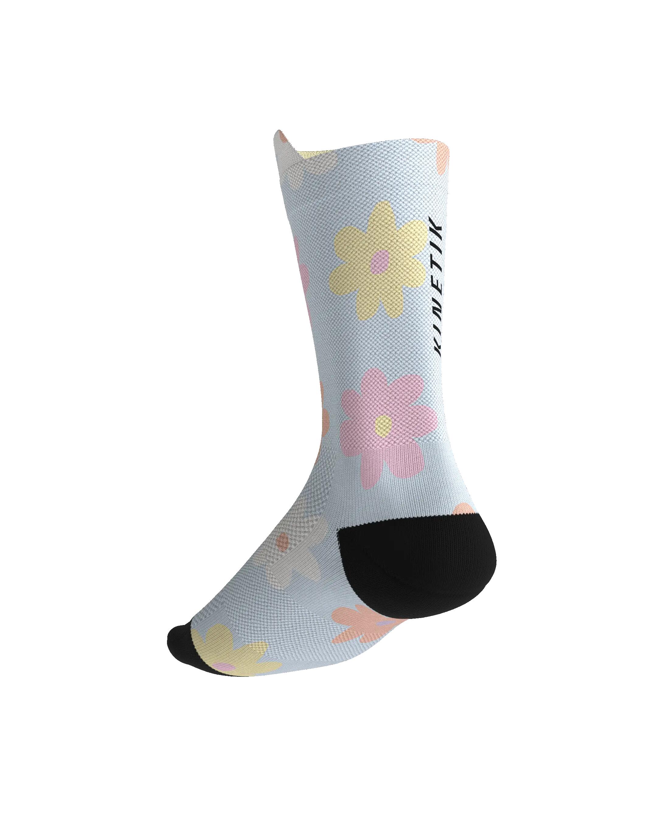 CHAUSSETTE DE TRAIL RUNNING FULLKROSS FLORE POWDER BLUE 5/7