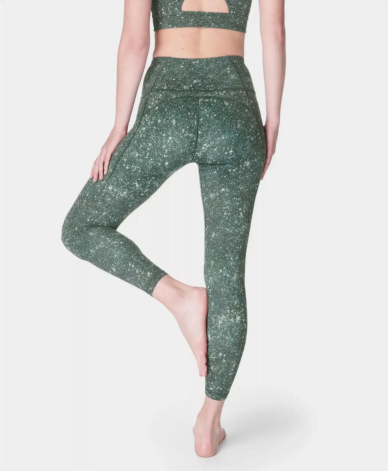 Sweaty Betty Super Soft Yoga Leggings Broek GROENE SPIKKELPRINT M 1/7