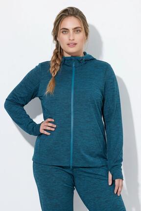 Damen Jacke Powerstretch Kapuze 2-Wege-Zipper