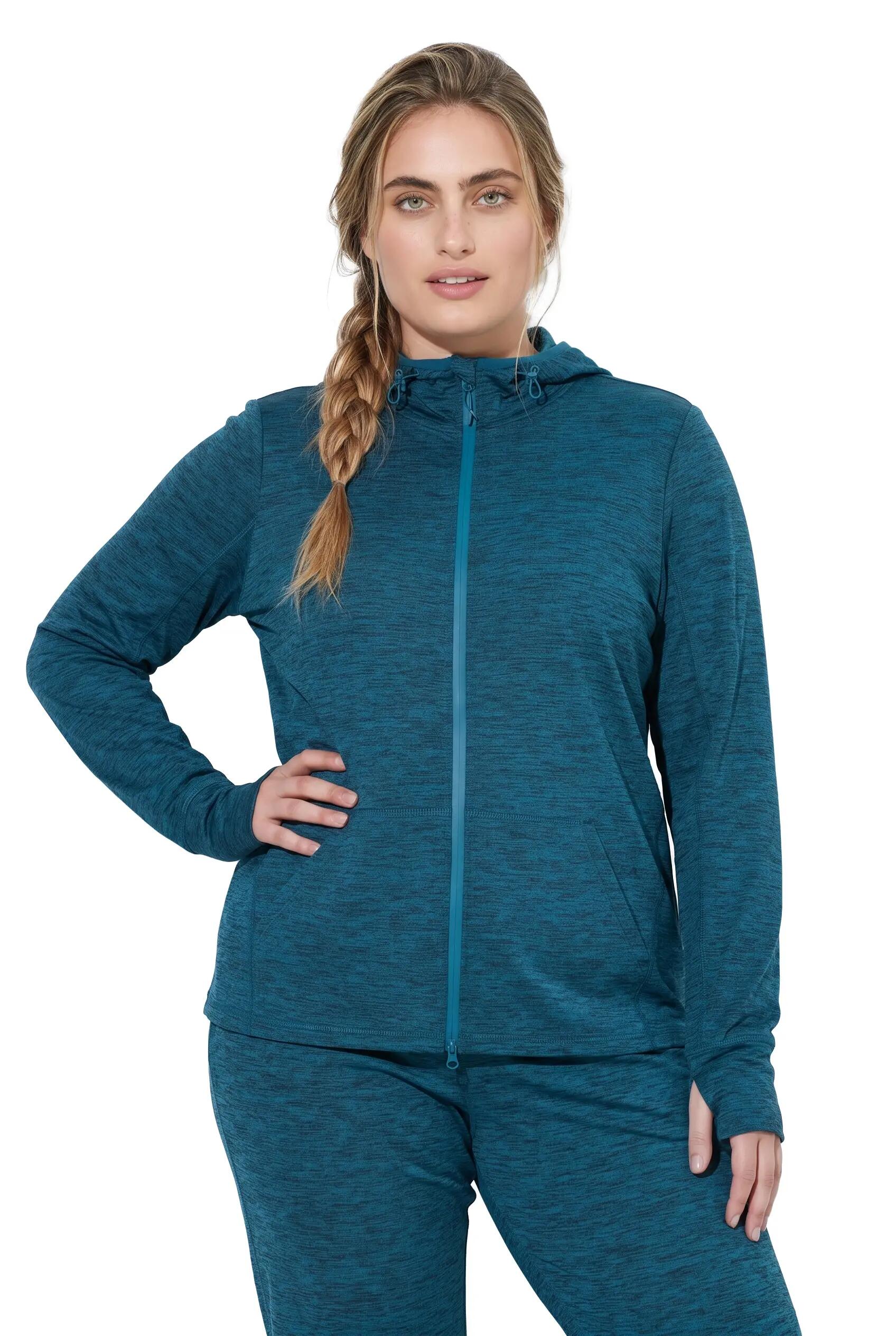 Dames Jas powerstretch capuchon 2-wegrits 3/9