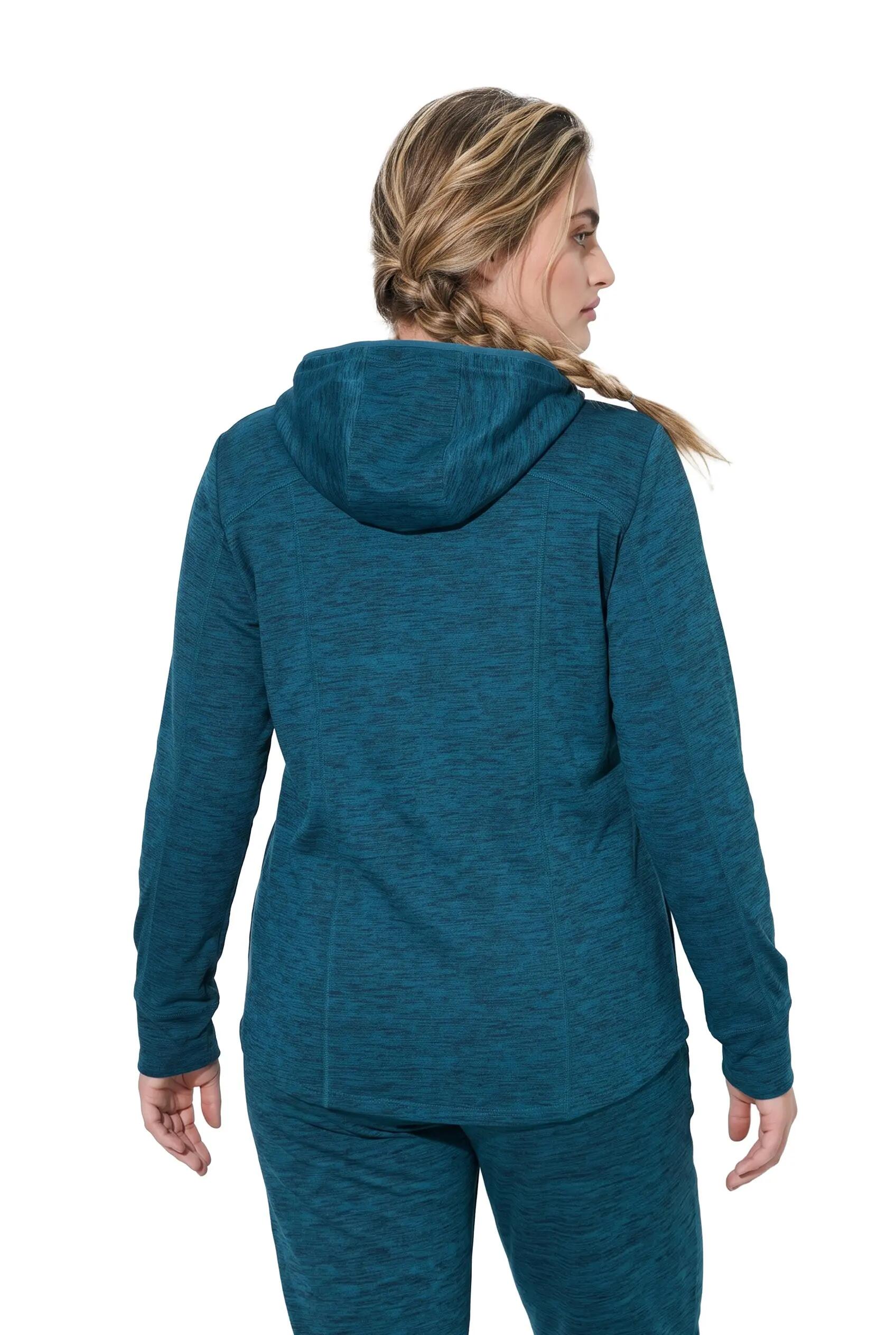 Dames Jas powerstretch capuchon 2-wegrits 2/9