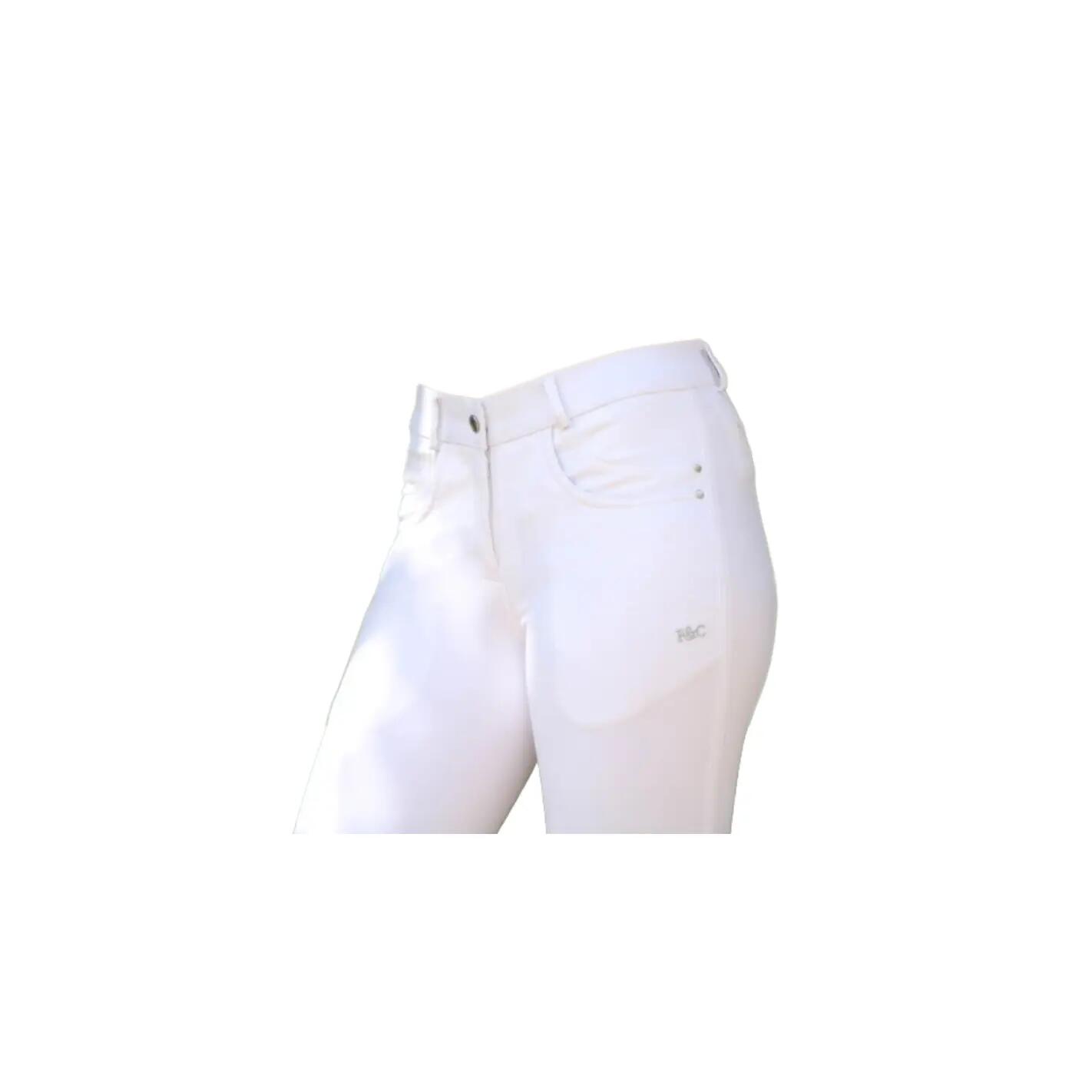 Pantaloni da equitazione da donna a media aderenza Flags&Cup Pampelone 3/4
