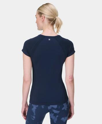 Sweaty Betty Athlete Seamless Workout T-Shirt T-shirt DONKERBLAUW S