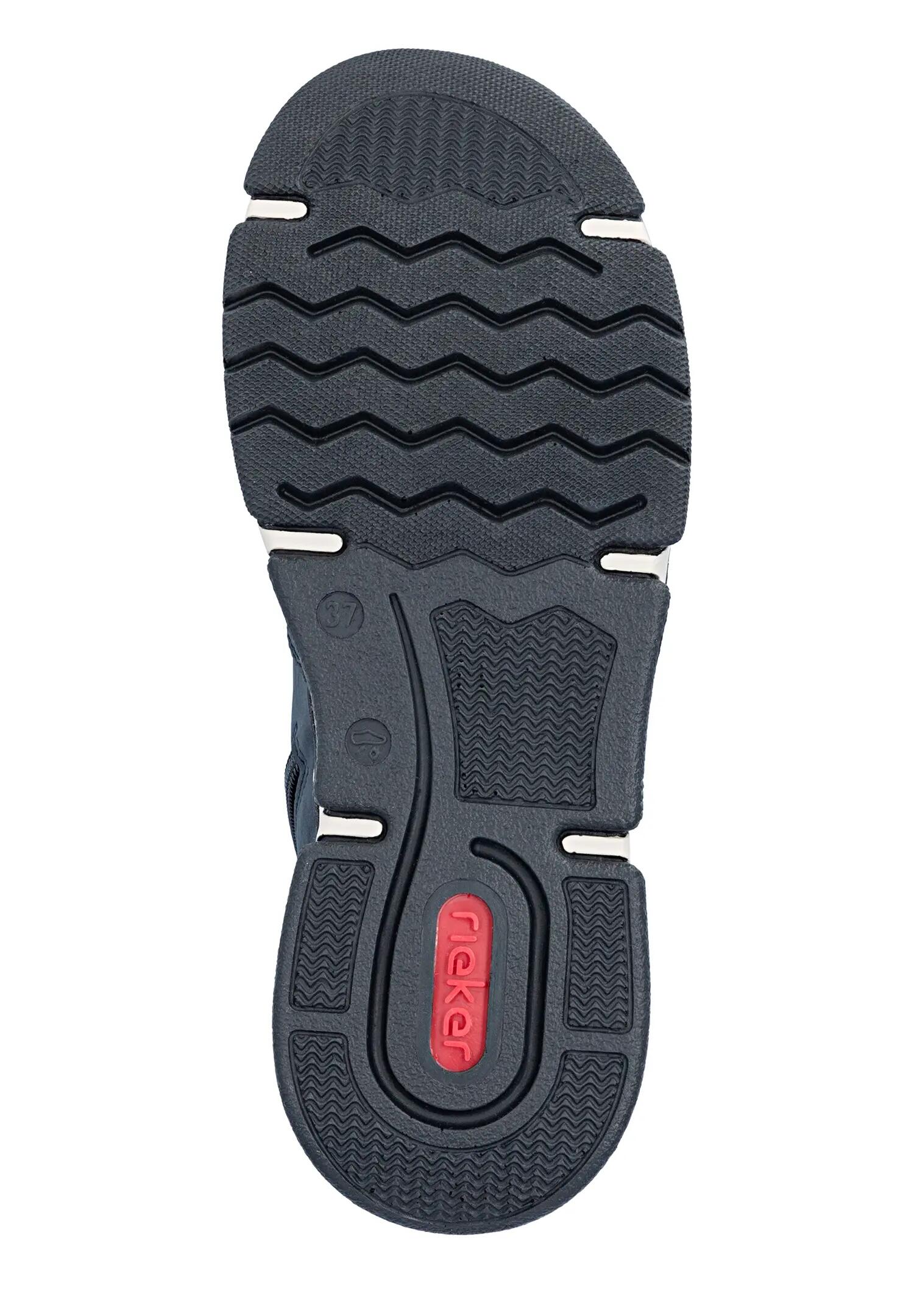 Rieker Damen Schnürstiefel Kunstleder Warmfutter Keilabsatz Blau 6/7