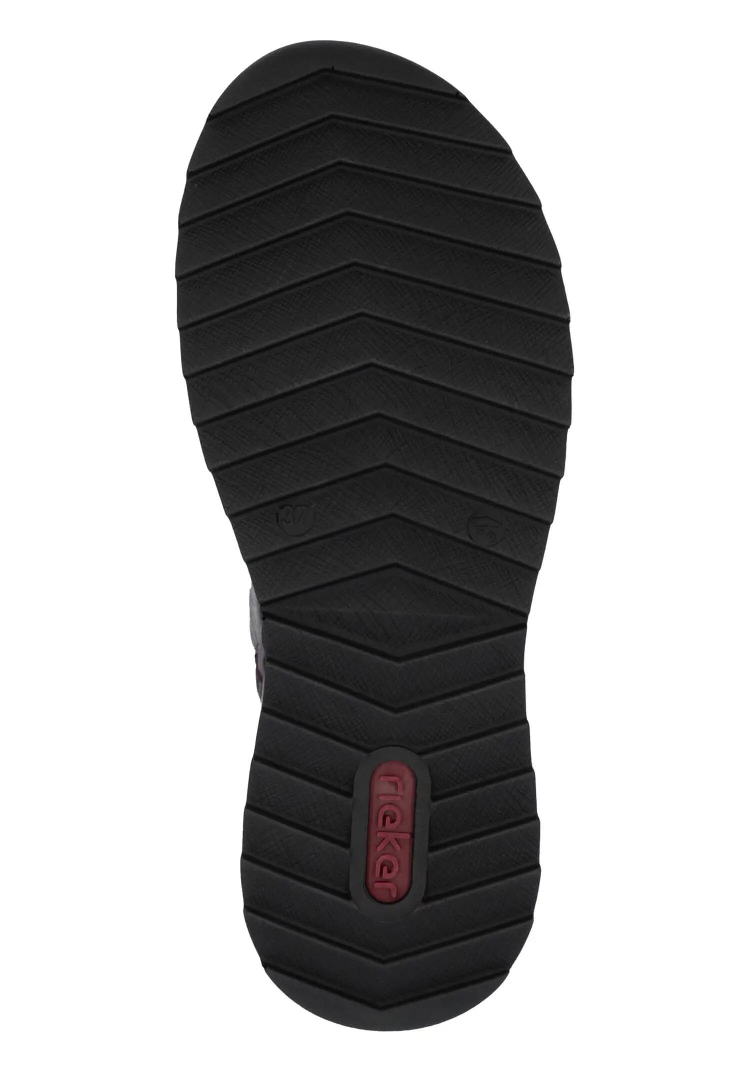 Rieker Damen Schnürstiefel Kunstleder Keilabsatz Rot 4/4