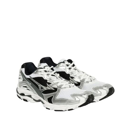 Mizuno Wave Rider 10 Schuhe Weiß/Silber/Schwarz