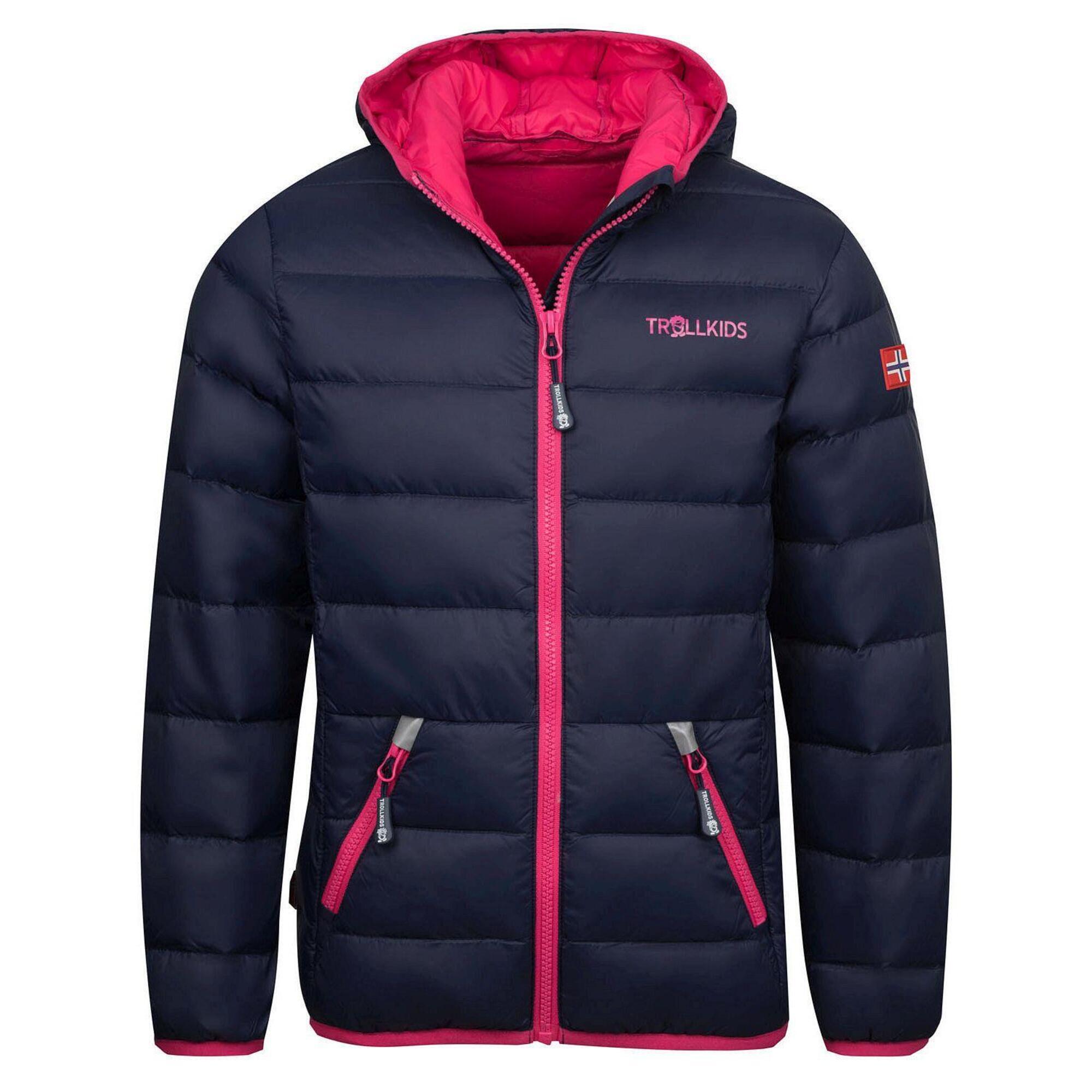 Dovrefjell children's down jacket Navy blue / Magenta