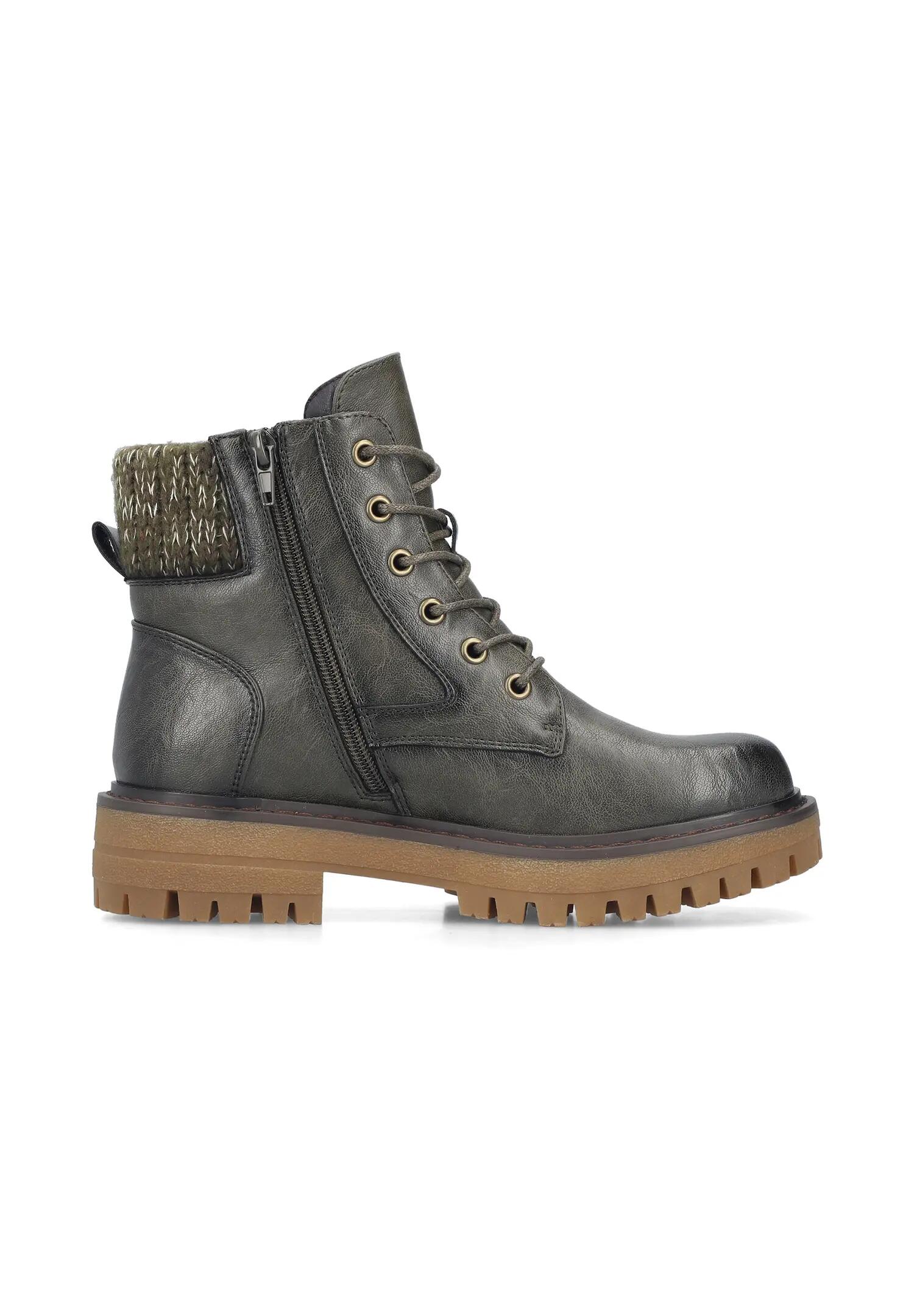 Rieker Damen Schnürstiefel Kunstleder Warmfutter Komfortweite Grün 5/5