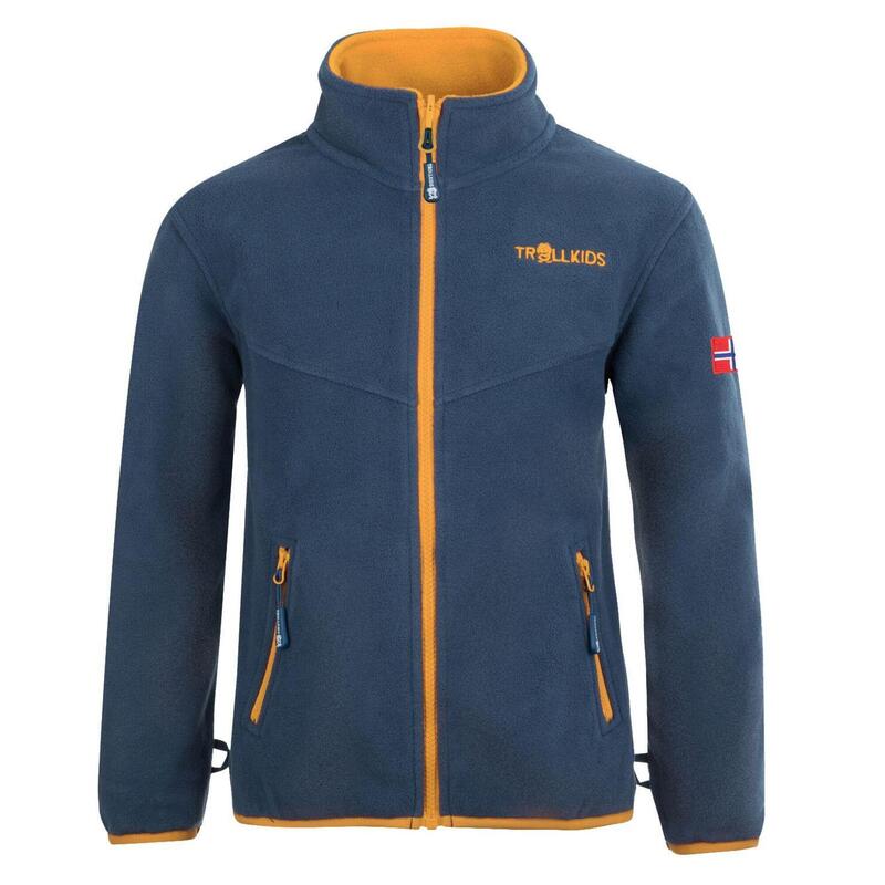 Kinder Fleece Jacke Oppdal XT Mystikblau/Goldgelb