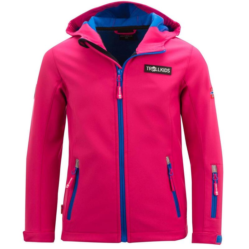 Veste Softshell pour enfants Oslofjord Imperméable et coupe-vent Framboise/bleu