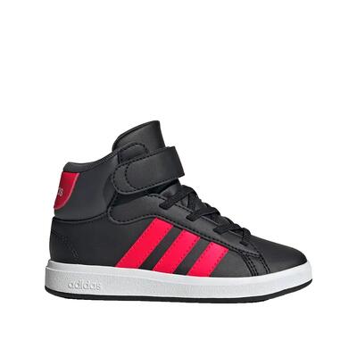 Adidas grand court kinder schoenen zwart/rood/grijs