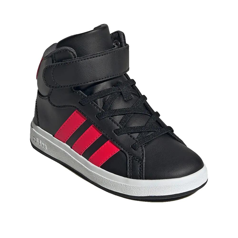 Zapatillas adidas Grand Court Niño Negro/Rojo/Gris 4/9