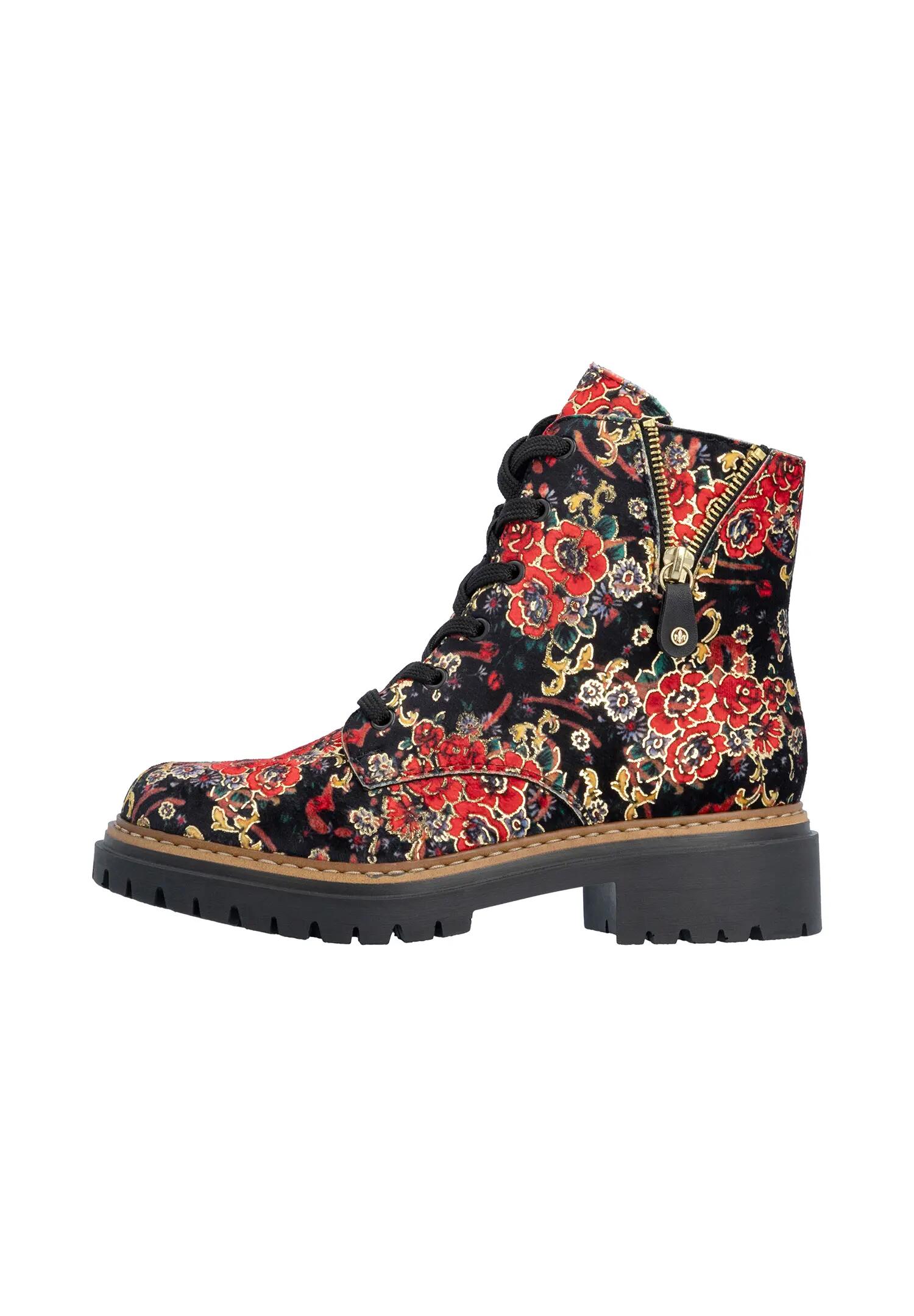 Rieker Damen Biker Boots Anflechter Machart Textil Multi 4/7