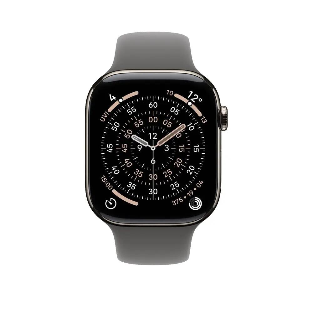 Montre connectée Apple Series 11 en titane naturel et gris pierre 8/8