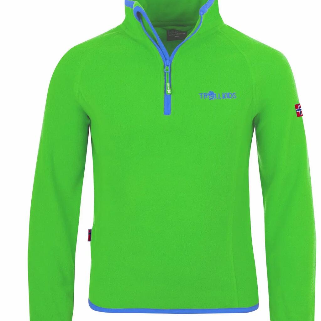 Nordland Kids' Half Zip Fleece Pullover blue/green, lightweight insulation