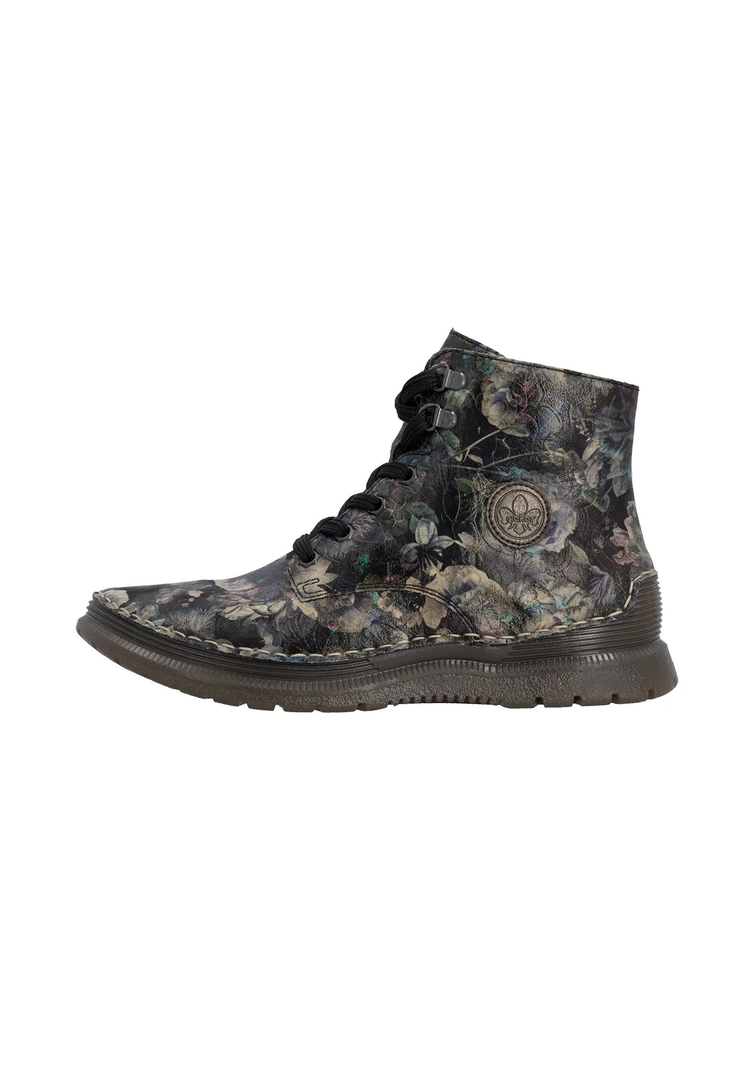 Rieker Damen Schnürstiefel Anflechter Machart Kunstleder Multi 4/7