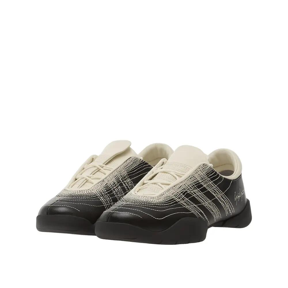 Y-3 Regu Embroidery Schuhe Schwarz/Aluminium/Cremeweiß 5/6