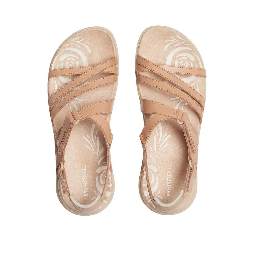 Sandales Merrell Harbor Backstrap Femme Cuir Tan Rose 4/8