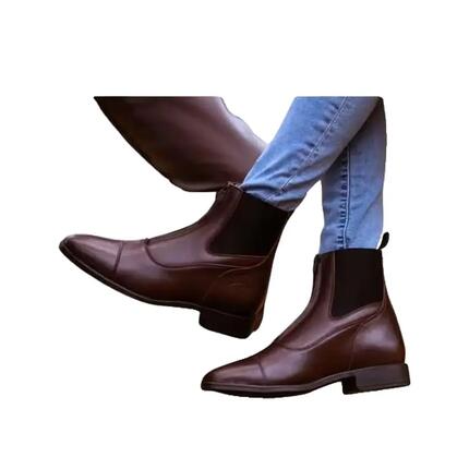 Bottes de équitation Dyon courte avec fermeture éclair avant Marron