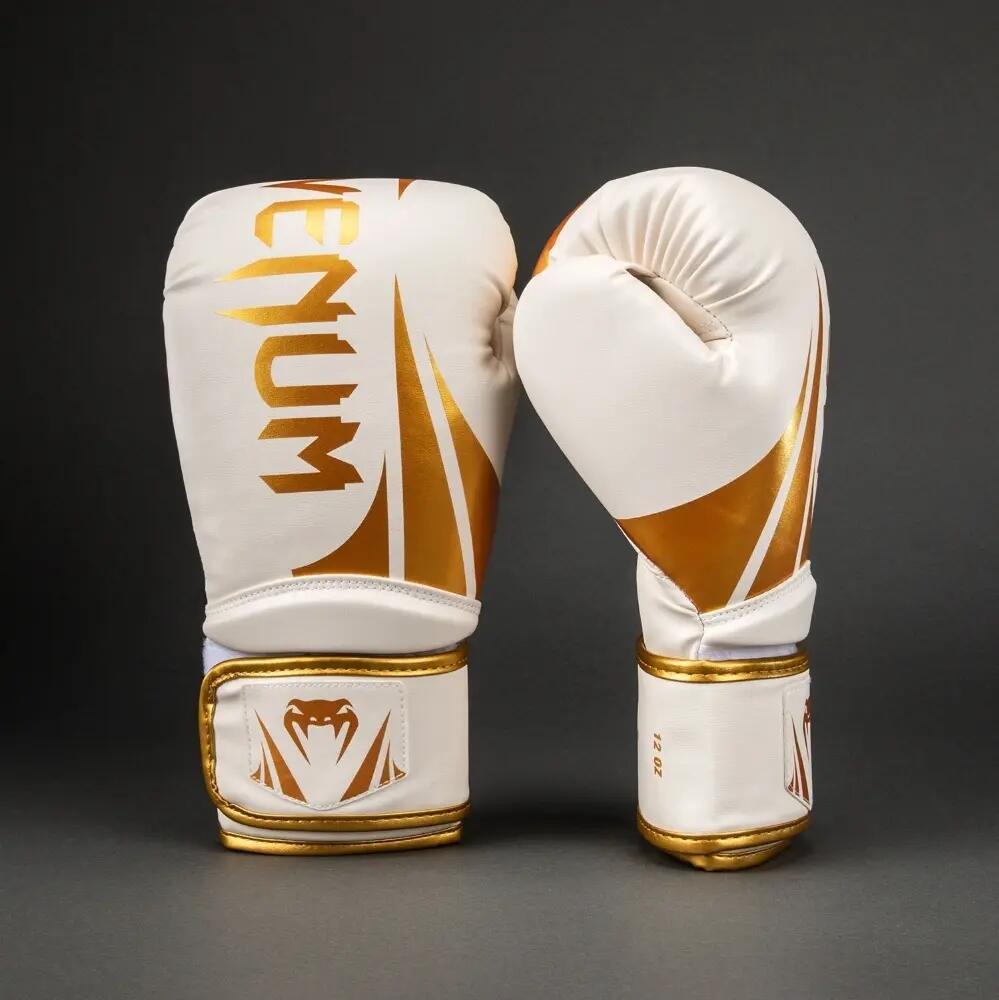 Gants de boxe Venum Challenger 2.5 Blanc/Or 16oz 1/4