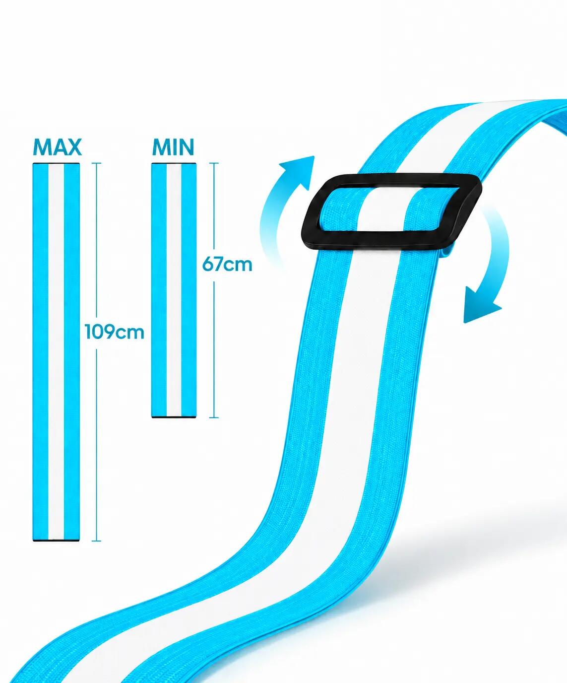 Running Vest with Lights and Reflectors, Light Blue 5/6