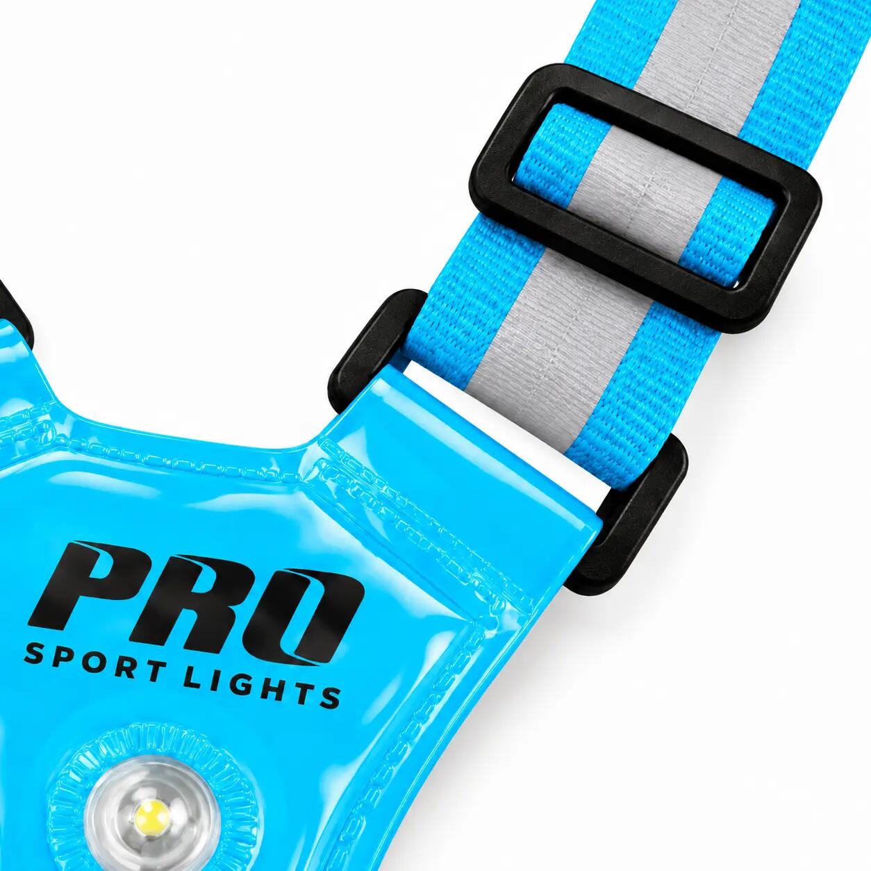 Running Vest with Lights and Reflectors, Light Blue 4/6