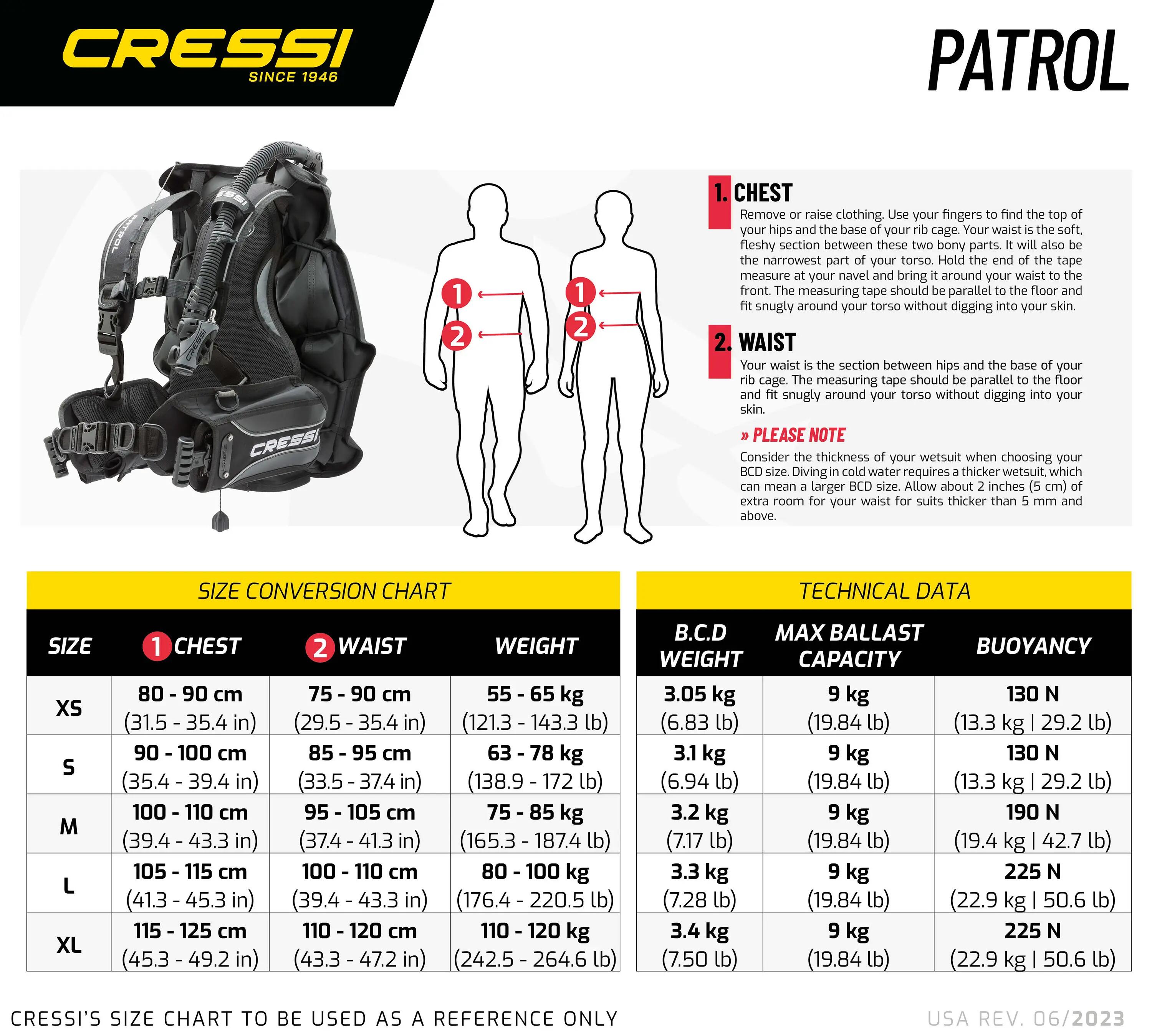 Gilet estabilizador Cressi Patrol Mulher Preto 5/8