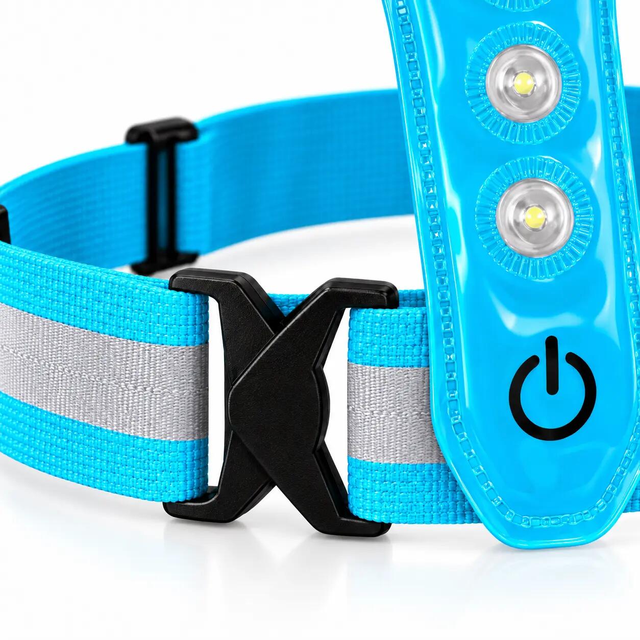 Running Vest with Lights and Reflectors, Light Blue 3/6