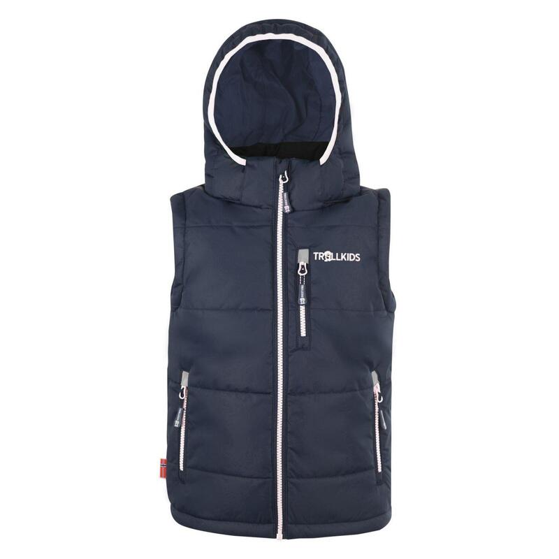 Gilet polyfibre enfant Narvik bleu marine/blanc