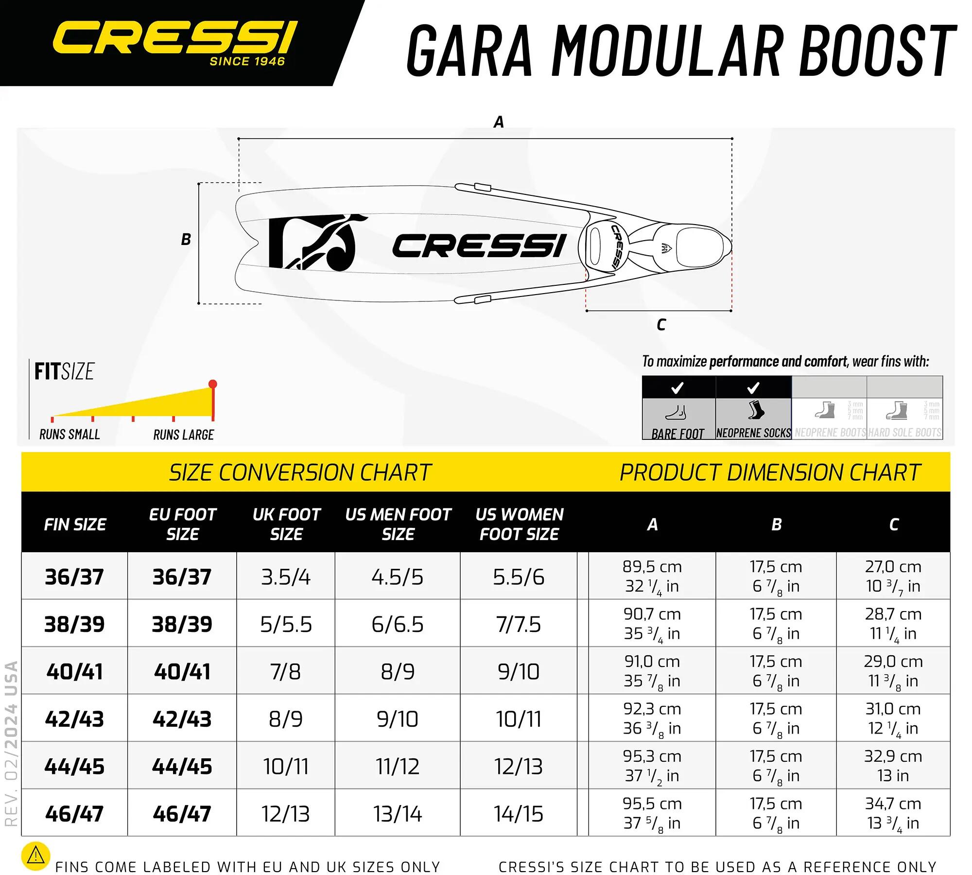 Palmes Cressi Gara Modular Boost Grün/Schwarz 5/5