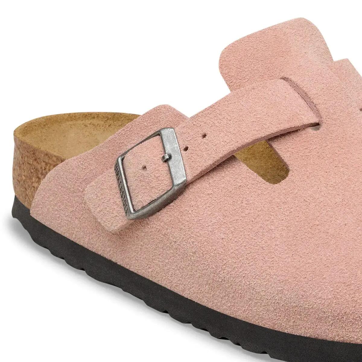 Mules Birkenstock Boston Cuir suédé Roze 5/6