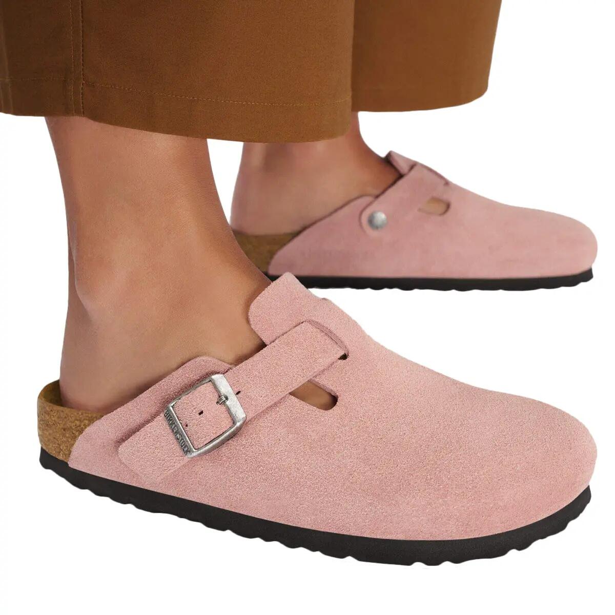 Damen-Clog aus Veloursleder – BIRKENSTOCK Boston – Pink Clay 6/6