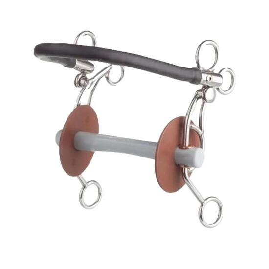 Mors hackamore Beris Tandem US Comfort Bar Noir/Argent