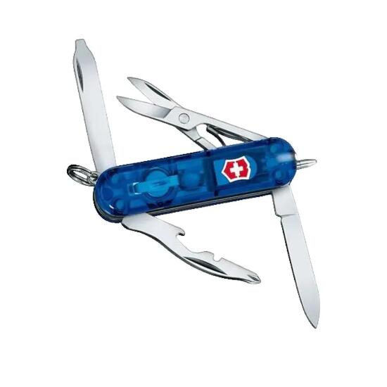 Couteau multifonction Victorinox Midnite Manager 10 fonctions Bleu transparent