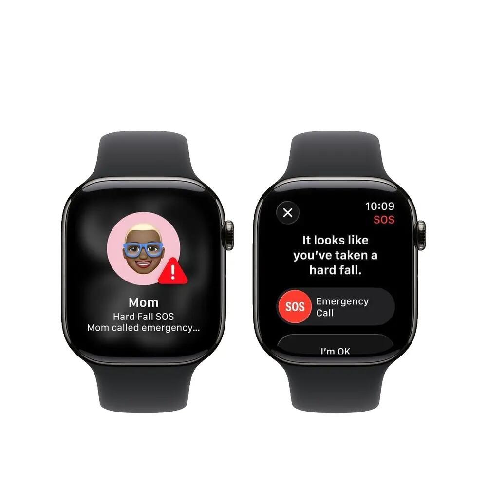 Apple Watch Series 11 Titanium Slate con cinturino sportivo nero 4/8