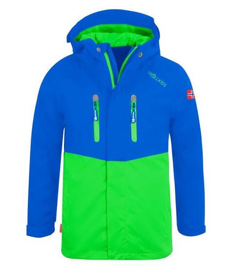 Kinder Regenjacke Nusfjord Petrolblau/Lime