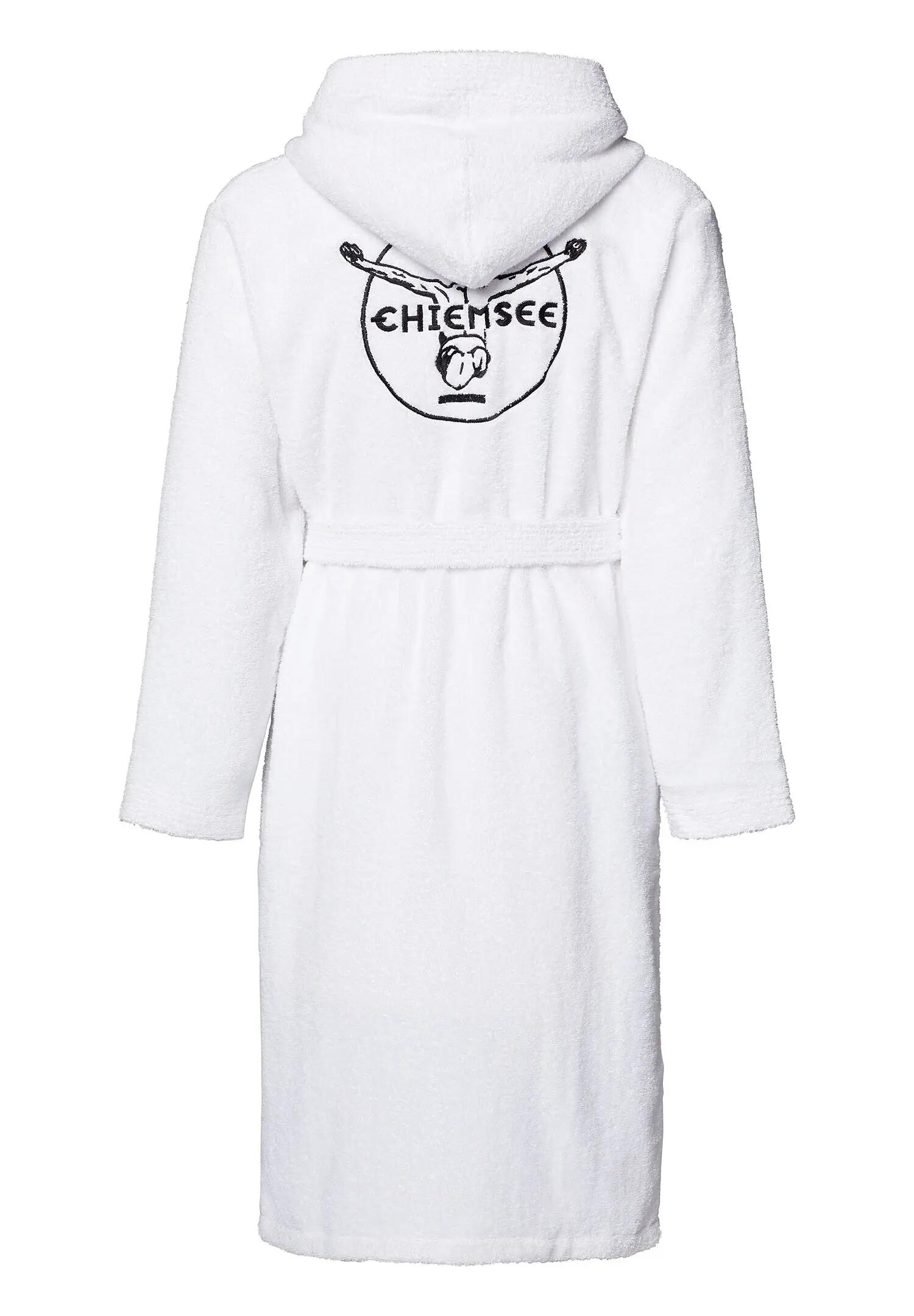 Chiemsee Unisex Bademantel mit Kapuze 100% Baumwolle weiss 5/7