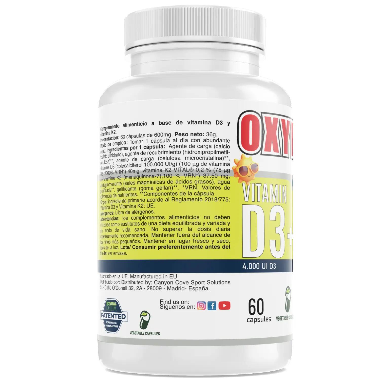 OXYPRO Vitamina D3 + K2 MK7 K2VITAL® MK7 4000 UI – 60 cápsulas 3/3