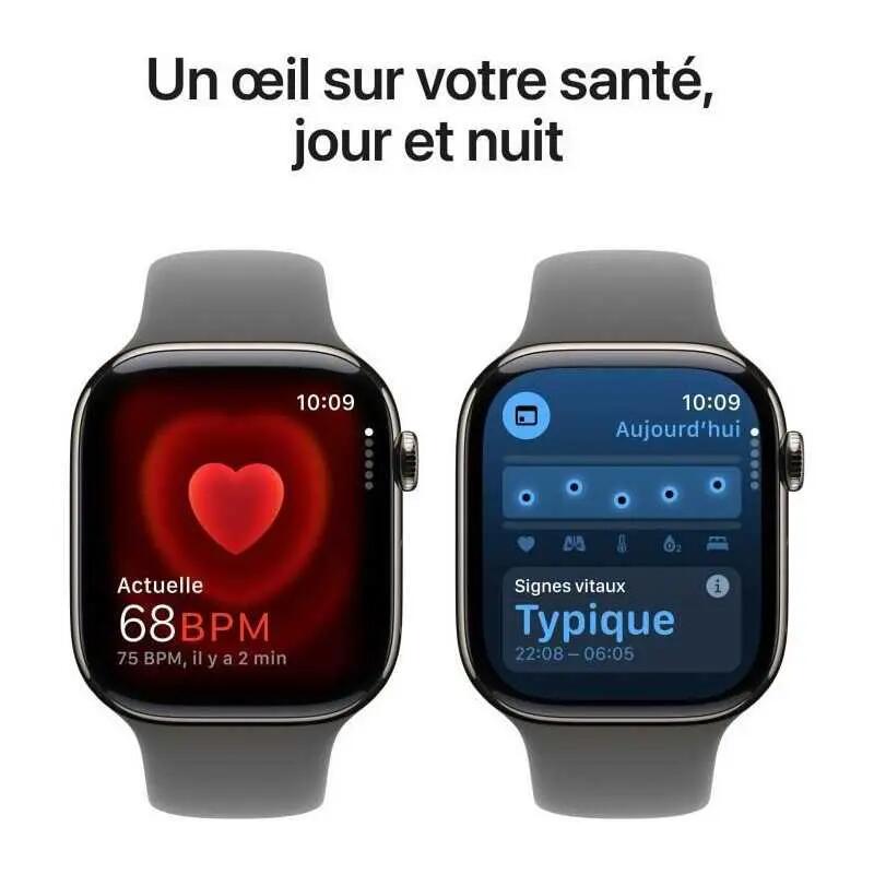 Montre connectée Apple Series 10 en titane naturel Gris 5/6