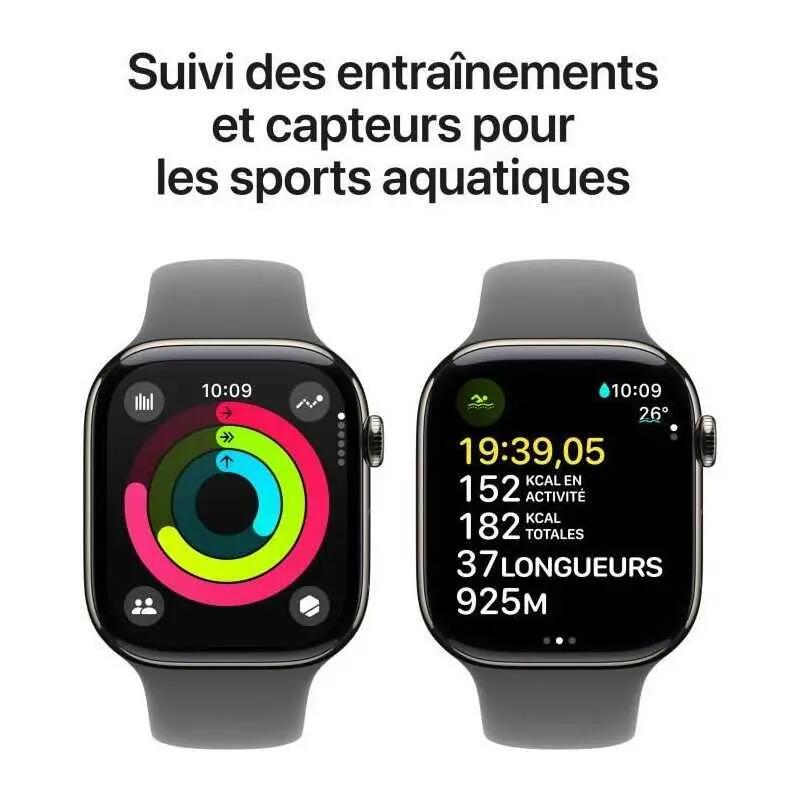 Montre connectée Apple Series 10 en titane naturel Gris 4/6
