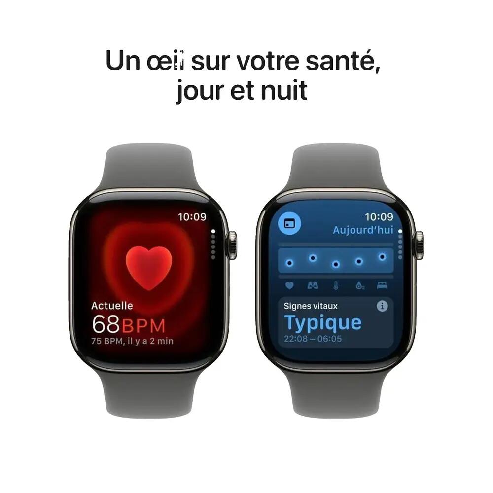 Montre connectée Apple Series 10 en titane naturel Gris 2/6