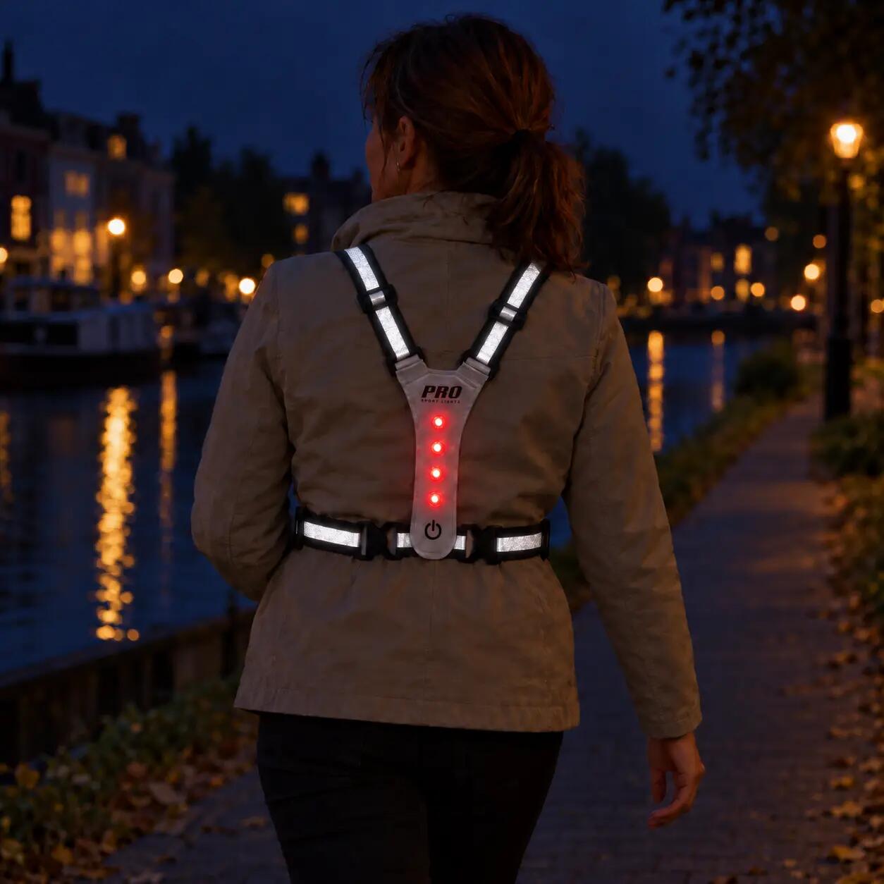 Laufweste mit Beleuchtung und Reflektoren, Weiß 2/6
