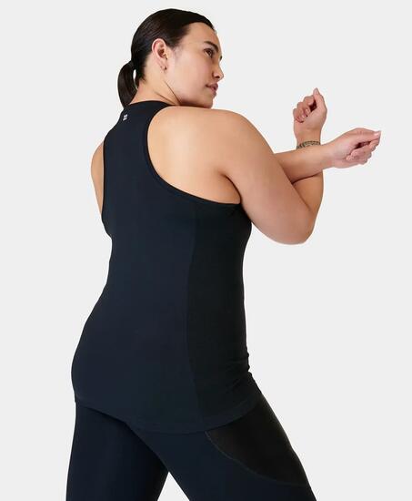 Sweaty Betty Athlete Seamless Workout Tank Top T-shirt ZWART S