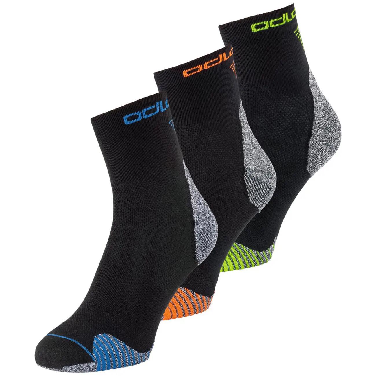 Odlo Sportsokken Ceramicool 3-Pack Sokken ZWART - MULTICOLOR 39-41 3/4