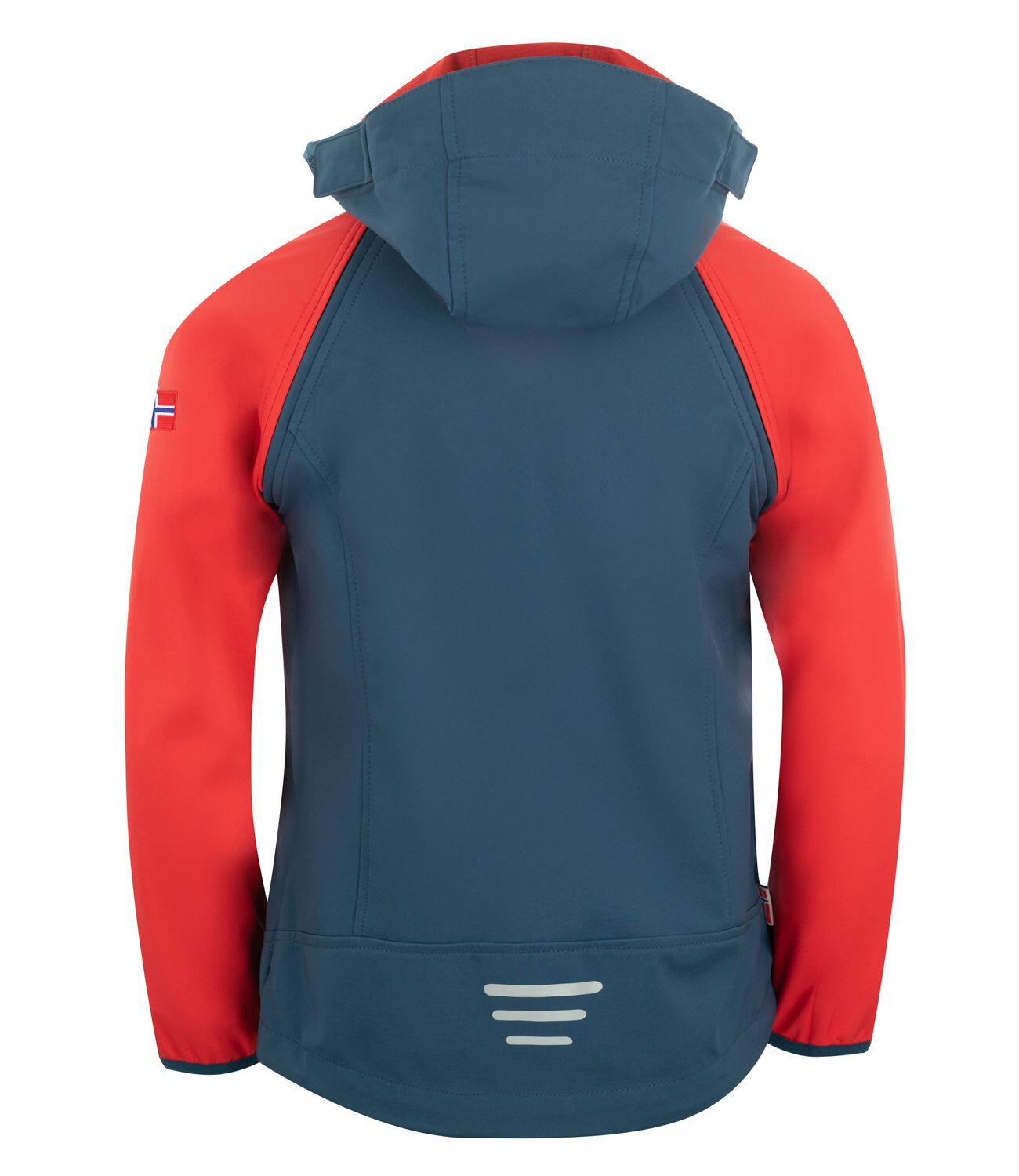 Kinder Softshelljacke Rondane Wasserabweisend Hellrot / Blau 2/3
