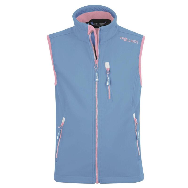 Gilet enfant Trollfjord bleu poussiéreux/rose antique