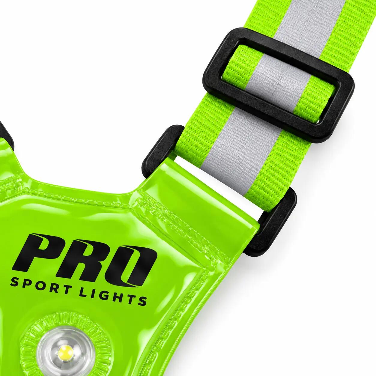Gilet de course à pied avec éclairage et bandes réfléchissantes, jaune fluo 4/6