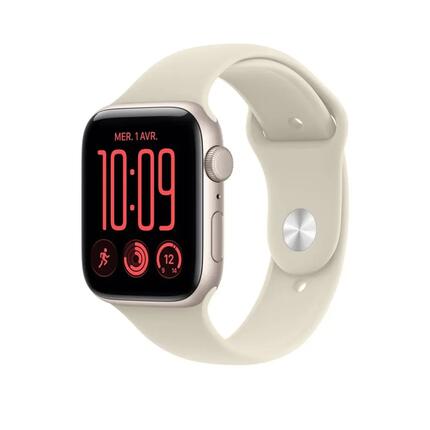 Montre connectée Apple SE 3 Aluminium Beige, bande sport sable