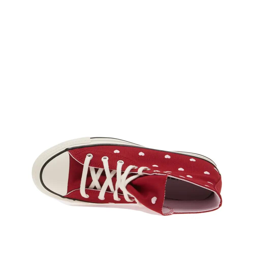 Chaussures Converse Chuck Taylor All Star Coeurs Roses Rouge 3/5