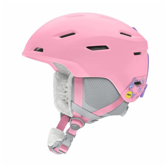 Skihelm Smith Descend Jr Mips Matte Bright Pink Lofi Butterfly jongens